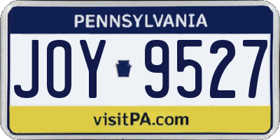 PA license plate JOY9527