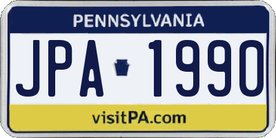 PA license plate JPA1990