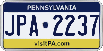 PA license plate JPA2237