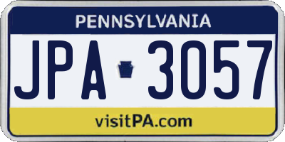 PA license plate JPA3057
