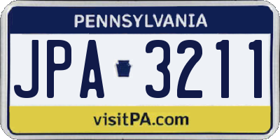 PA license plate JPA3211