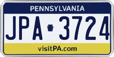 PA license plate JPA3724