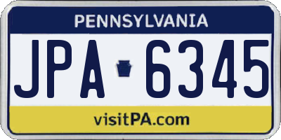 PA license plate JPA6345