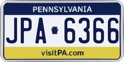 PA license plate JPA6366