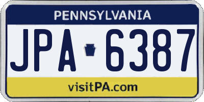PA license plate JPA6387