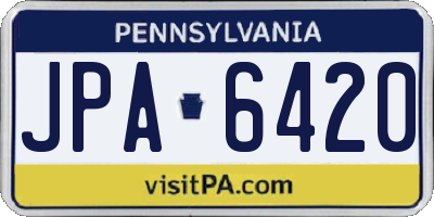 PA license plate JPA6420