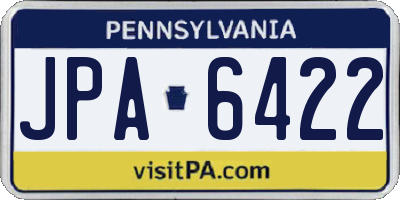 PA license plate JPA6422