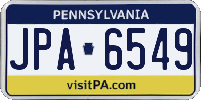 PA license plate JPA6549