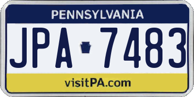 PA license plate JPA7483