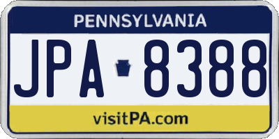 PA license plate JPA8388