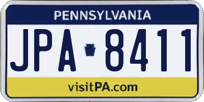 PA license plate JPA8411