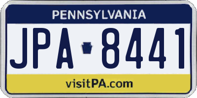 PA license plate JPA8441