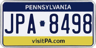 PA license plate JPA8498