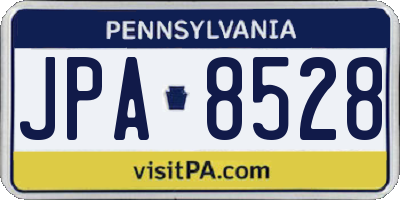 PA license plate JPA8528