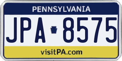 PA license plate JPA8575