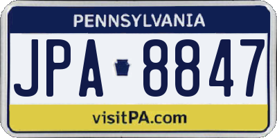 PA license plate JPA8847