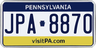 PA license plate JPA8870