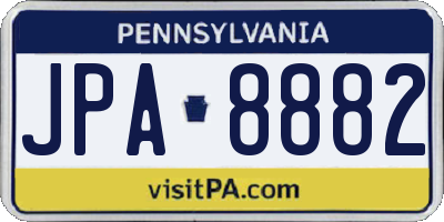 PA license plate JPA8882