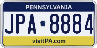 PA license plate JPA8884