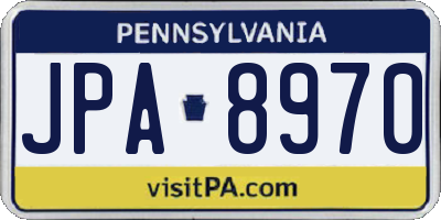 PA license plate JPA8970
