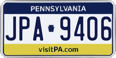 PA license plate JPA9406