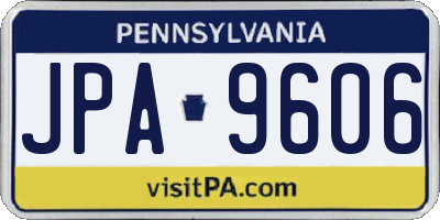 PA license plate JPA9606