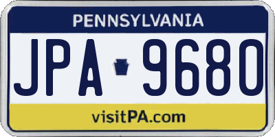 PA license plate JPA9680