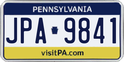PA license plate JPA9841