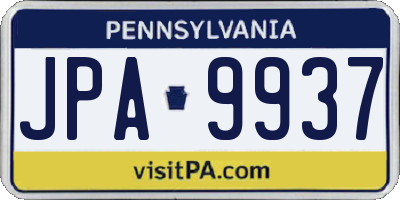 PA license plate JPA9937