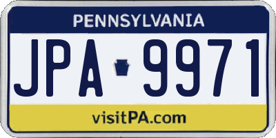 PA license plate JPA9971