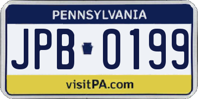 PA license plate JPB0199