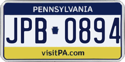 PA license plate JPB0894