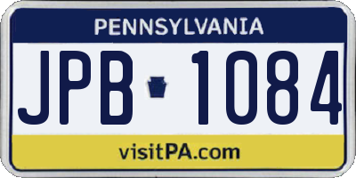 PA license plate JPB1084