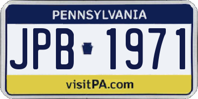PA license plate JPB1971
