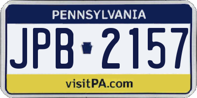PA license plate JPB2157