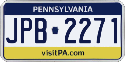 PA license plate JPB2271