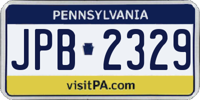 PA license plate JPB2329