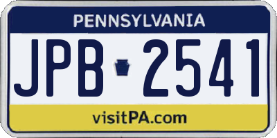 PA license plate JPB2541