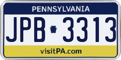 PA license plate JPB3313