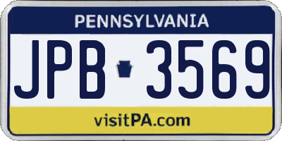 PA license plate JPB3569