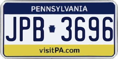 PA license plate JPB3696
