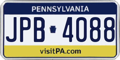 PA license plate JPB4088