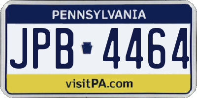 PA license plate JPB4464