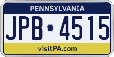 PA license plate JPB4515