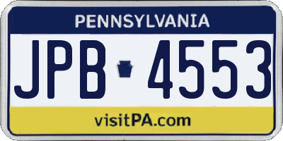 PA license plate JPB4553