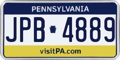 PA license plate JPB4889