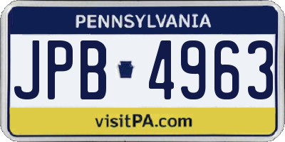 PA license plate JPB4963