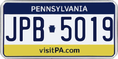 PA license plate JPB5019
