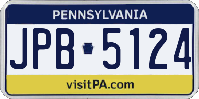 PA license plate JPB5124
