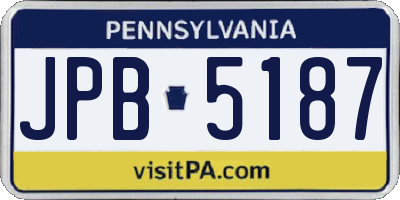 PA license plate JPB5187